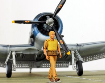 ミリタリーフィギュア　148 ProPainted 1:48 フィギュア アメリカ海軍 イエローデッキクルー WWII