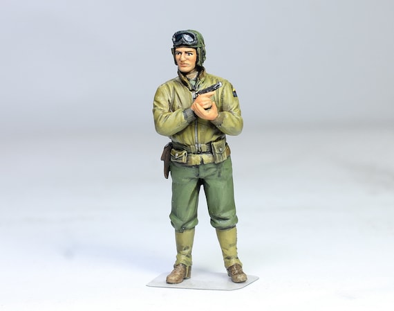 塗装済みフィギュア アメリカ戦車指揮官 ヨーロッパ戦線 第二次世界 