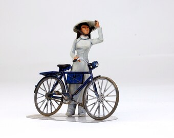 Painted Figure Saigon Civilian Girl and Bicycle 1:35 scale (Built and painted by Professional skills)