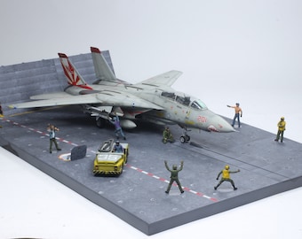 組み立てモデル 1:72 現代アメリカ空母デッキジオラマ / F-14A