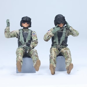 Figurines de pilote d&#39;hélicoptère américain peintes à la main (échelle 1:35)