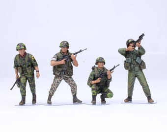 塗装済みフィギュア ARVNレンジャー サイゴン 1968 戦闘シーン (4体