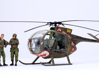 ProBuilt Model (RARE) OH-6A Cayuse /w 02 Pilots in Vietnam war 1:35 (Built and painted by Professional skills)