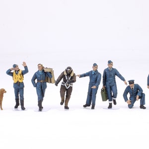 Pro-Painted Big Set 08 Figuren RAF Piloten und Crews WWII 1:48 (Flugzeug ist nicht enthalten)