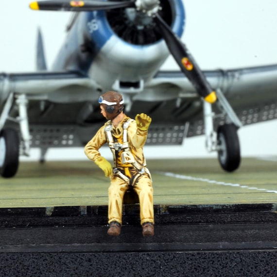 Painted US Navy Pilot Figure WWII 1:48 Scale Model - Etsy