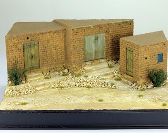 1/35 Afghanistan Diorama Base: Desert Village Resin Model (28x38x18 cm