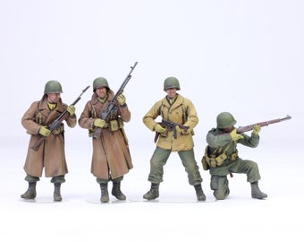 Painted Figures US 101st Airborne Division (Bastogne 1944) (04 figures) WW2 1:35 scale (Built and painted by Professional skills)