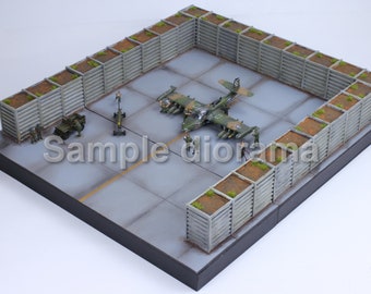ProBuilt Diorama USAF Airfield with steel revetment wall diorama Vietnam war 1:35 scale (Built and painted by Professional skills)
