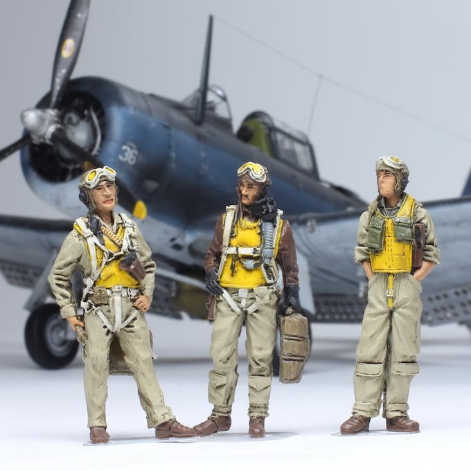 ProPainted US Navy Pilots (03 figures), 1/48 Scaled Ratio, World