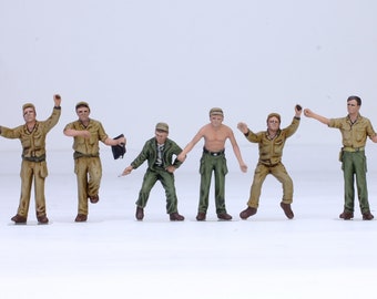 Painted figures USAAF Ground Crews (06 figures) WWII 1:48 (Built and painted by Professional skills)