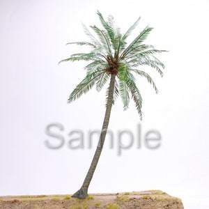 ジオラマ 1:35 スケール用ベトナム産ココナッツの木 (15 インチ) (プロの技術によるスクラッチビルドとペイント)
