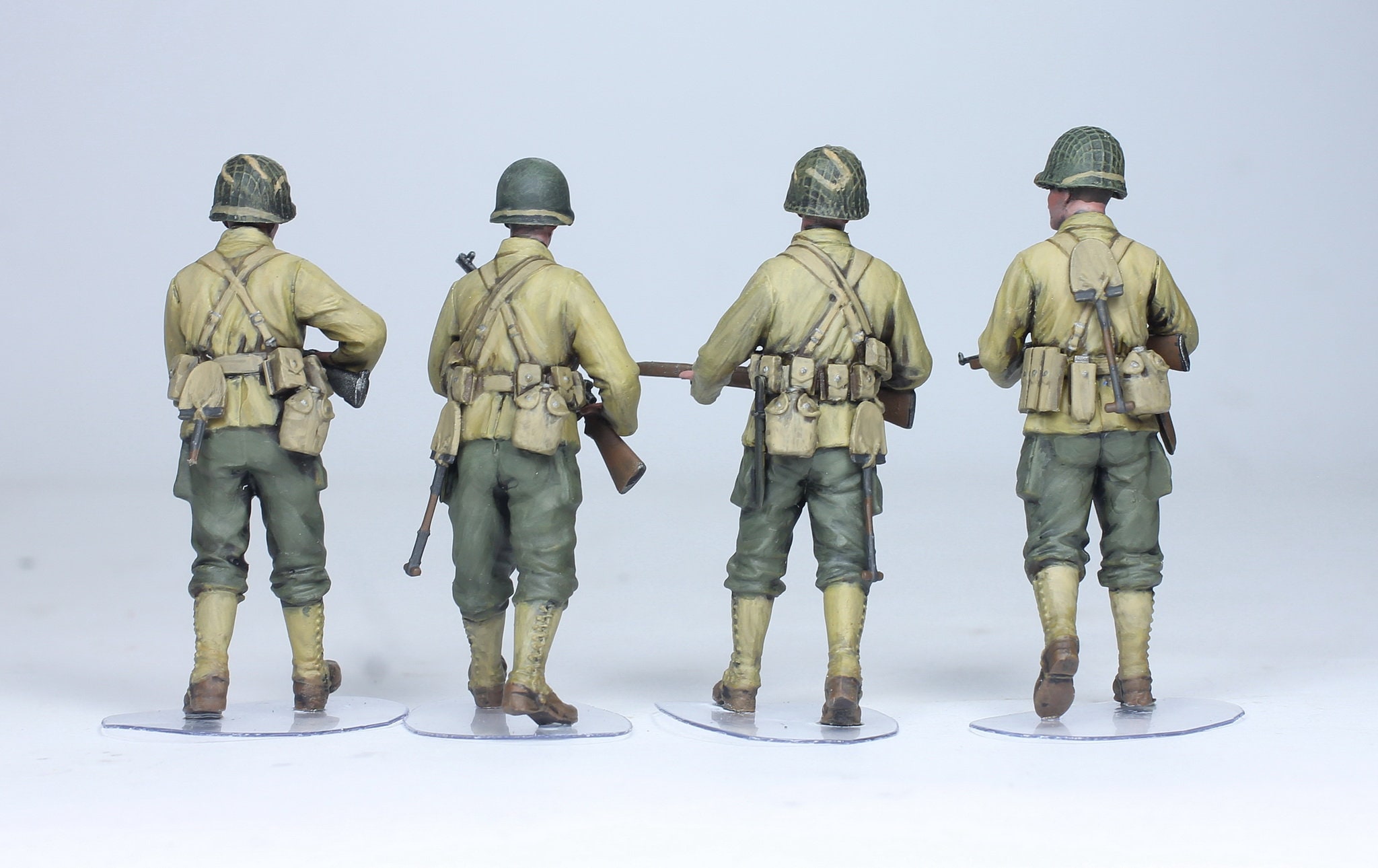 塗装済みフィギュア アメリカ兵 歩兵 (04 体) ヨーロッパ WW2 1