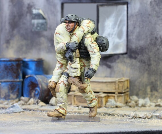 ミリタリー 1/6 TOY SOLDIER DELTA FORCE SOMALIA 1993 Painted Figure Delta Force Team (04 Figures) in Fight