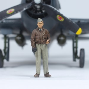 Painted figure USAAF Pilot WWII 1:48 (Built and painted by Professional skills)