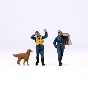 Pro-Painted Set 02 Figuren RAF Pilot und Hund WWII 1:48 (Flugzeug ist nicht enthalten)