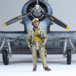 Gemalte Figur US Navy Pilot WWII 1:48 (Gebaut und bemalt durch professionelle Fähigkeiten)