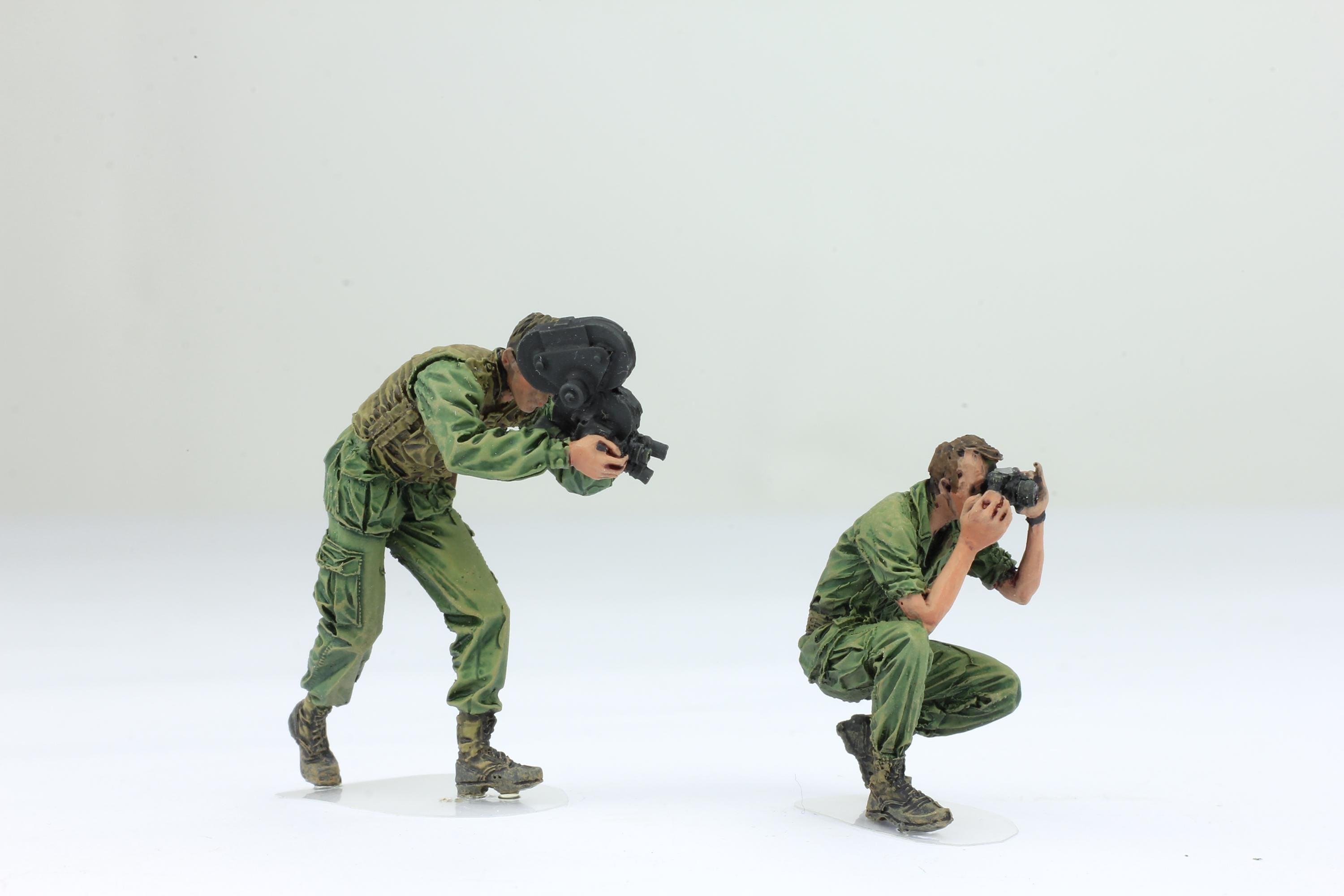 アンティーク＊ミリタリー人形＊カメラマン＊米軍 セット02 ProPainted 1:35 アメリカのカメラマン＆戦争写真家
