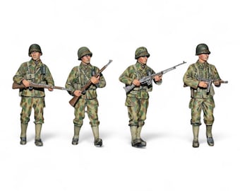 1/35 Hars Figuur Model Kit Drie Duitse Soldaten Infanterie Battle Infanteristen WW2 Oorlogsleger Ongeverfd Ongemonteerd - België