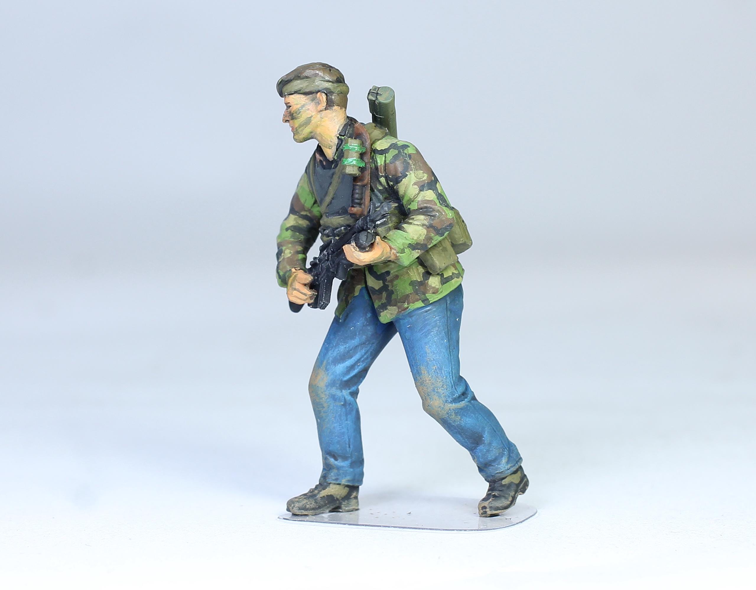 実物生地　ベトナム戦以降　SEALs ベスト　特殊部隊　米軍　補修あり 塗装済みフィギュア アメリカ海軍特殊部隊SEALs ベトナム戦争 1:35