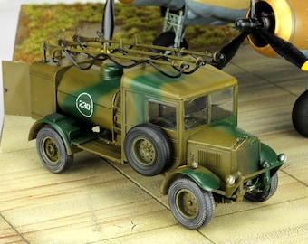 1/48 Albion 3-Point Fueller RAF Truck, Pro Painted Airfix WWII Airfield Vehicle, Finished Model Ready to Ship