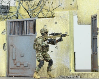 Figura pintada de un SEAL de la Marina de los EE. UU.: camuflaje multicámara, escala 1/35