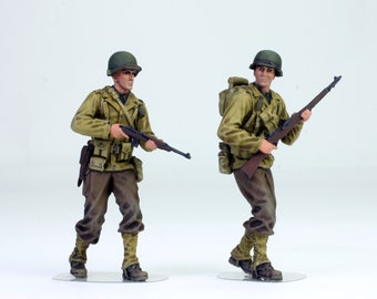 Painted Figures US Infantry in WW2 (02 figures) 1:35 scale (Built and painted by Professional skills)
