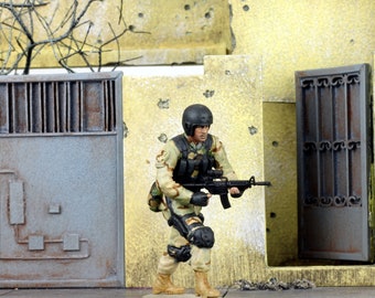 Figura dipinta a mano della US Detal Force in battaglia (set da 5, base non inclusa)