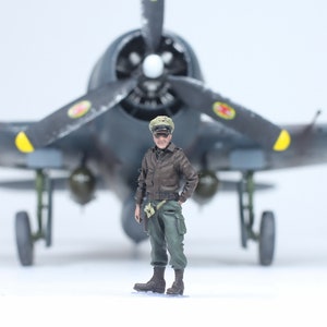 Bemalte Figur USAAF Pilot 1:48 1:48 (Erbaut und bemalt mit Profi-Künsten)