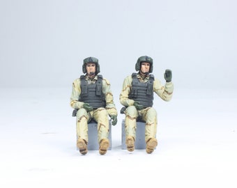 Painted figures Set 02 Modern US Helicopter Pilots for UH-60 BlackHawk & MH-6 Little Bird 1:35 (Built and painted by Professional skills)