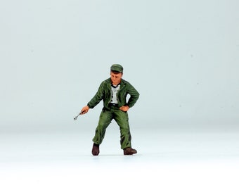 Painted figure USAAF Ground Crew WWII (Set 1) 1:48 (Built and painted by Professional skills)