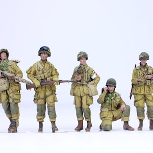 Painted Figures Set 1 US 101st Airborne Division, Normandy 1944 (05 figures) WW2 1:35 scale (Built and painted by Professional skills)