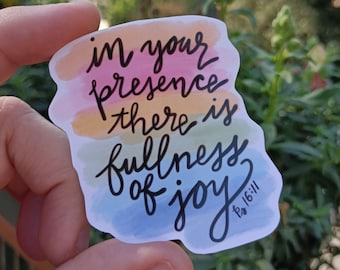 Joy Rainbow Bible Verse Sticker, Christian Faith Waterproof Vinyl Sticker
