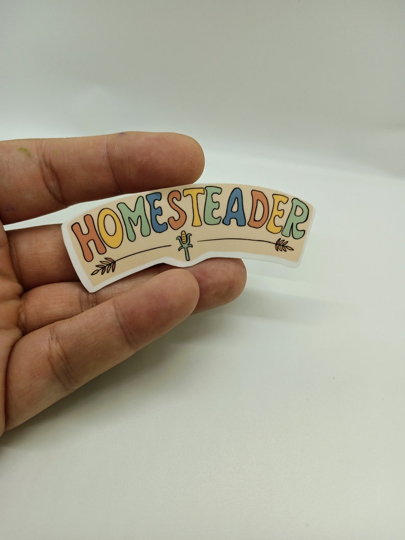 Homesteader Vinyl Sticker, Flower Design, Waterproof Decal - Etsy
