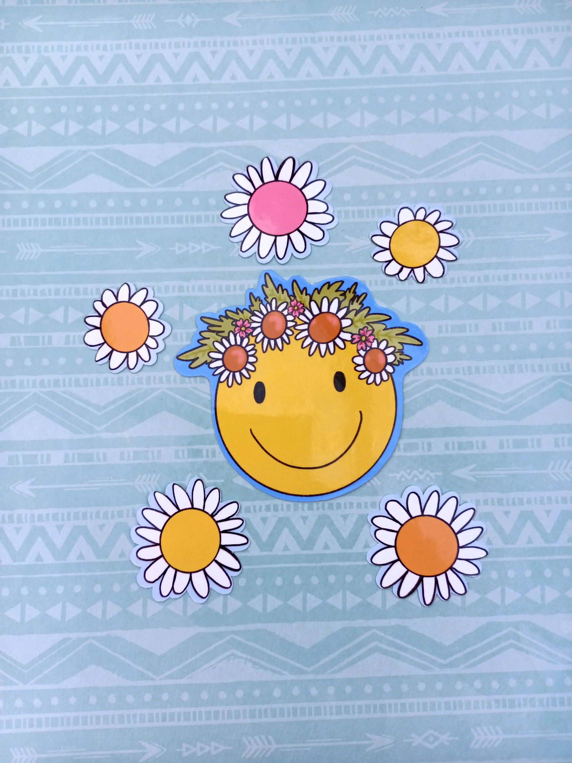 White Daisy Sticke Vinyl Watepoof Sticke Decal Ca Laptop