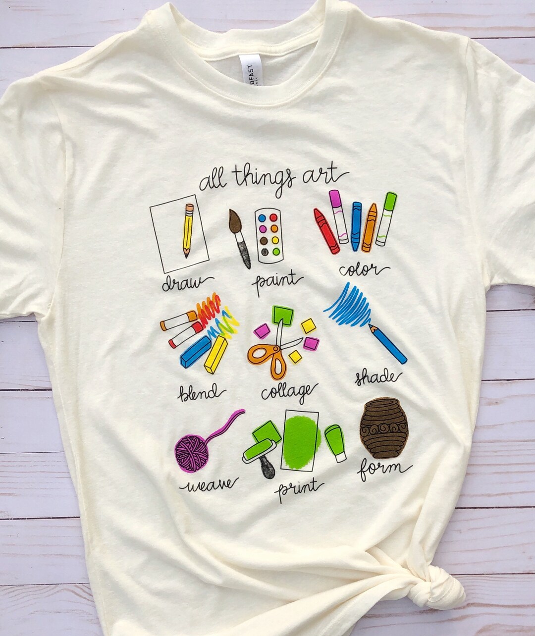 Art Teacher T-shirt: All Things Art, Unisex Creme Tee - Etsy