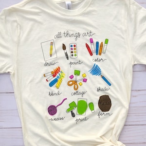All Things Art Unisex Teacher Tshirt, Art Teacher shirt, Art Teacher Tshirt, Artdaydesigns