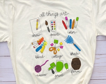 All Things Art Unisex Teacher Tshirt, Art Teacher shirt, Art Teacher Tshirt