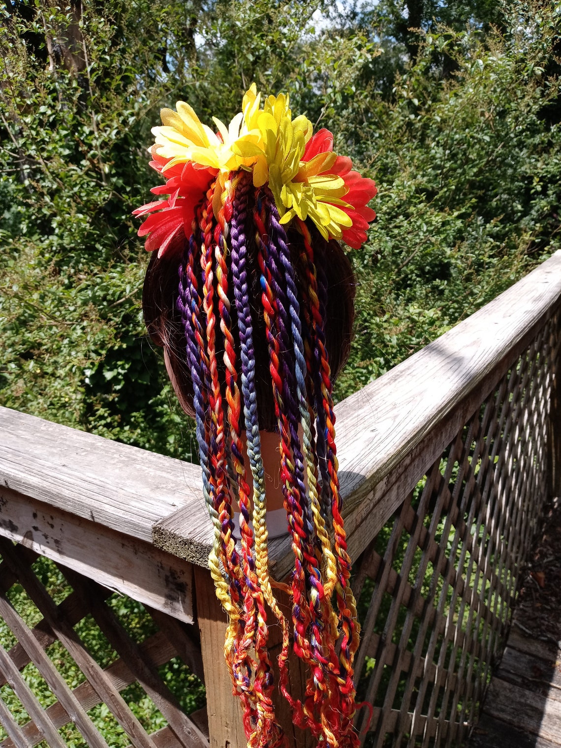 Daisy Ponytail Rainbow Hair Extension Bundle for Festival Etsy