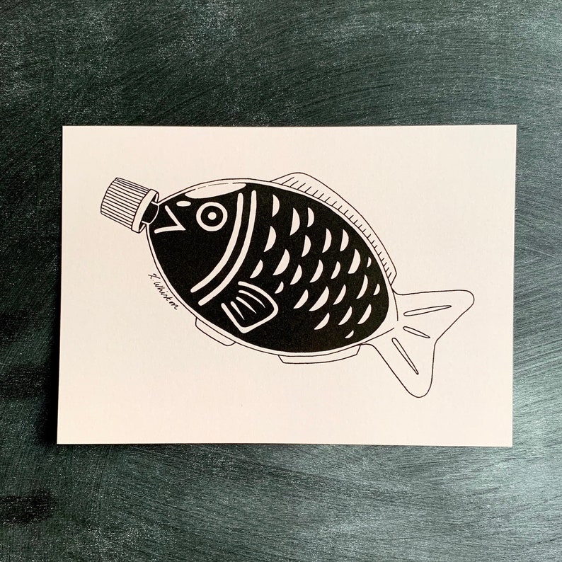 Soy Sauce Fish Bottle A5 Art Print Etsy