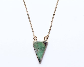 Green Choker Gold Chain - Boho Choker - Jade Necklace - Green Necklace - Green Boho Necklace - Bohemian Necklace - Vegan Gift Girlfriend
