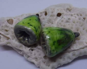 Porcelain earrings pair beads #873