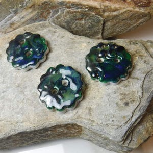 3 Handmade Ceramic Buttons / Sewing and Fiber, Knitting, Materials, Buttons & Closures items #705