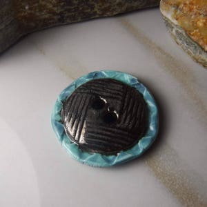 Ceramic button- 1 handmade porcelain button, Handmade Ceramic Buttons, Knitting Supplies, Focal Button #655
