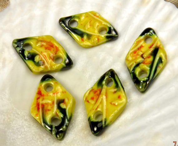 Ceramic connector beads for making jewelry - bracelets, earrings, pendants, charms / beads #835