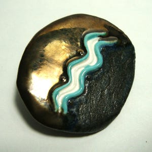 Original &quot;OCEAN WAVES&quot; porcelain brooch, Handmade Brooch, porcelain, gifts for her, brooch jewelry, porcelain brooch, porcelain gift #1012