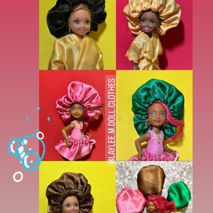 Doll Clothes -  Little Doll Bonnets   by Laylee M Doll Clothes- Free shipping in USA
Single Little Bonnets $9.99
Fits Chelsea Doll
Robes Matching Bonnet Yellow Sets $16.99