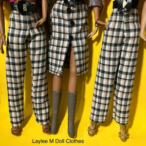 Doll Clothes Doll Plaid Slacks & Belt Laylee M Doll Clothes Free shipping USA image 2