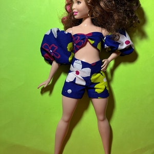 Doll Clothes - 3 Piece Blue Summer Set by Laylee M Doll Clothes - Free shipping USA 

 
 Curvy Doll 3 Piece Set:
 Long Pants, shorts & Big Sleeve top- Laylee M Doll Clothes $ 19.99

Handmade in USA
Dolls are NOT included