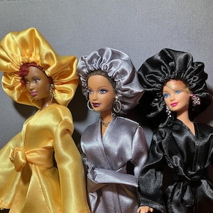 Doll Clothes - Bonnets And Matching Robes  by Laylee M Doll Clothes- Free shipping in USA