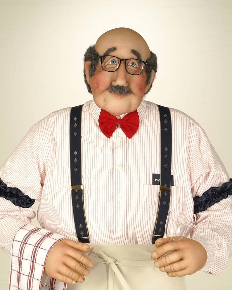 Italian Restaurant Bartender / Waiter Art Soft Sculpture Life Etsy